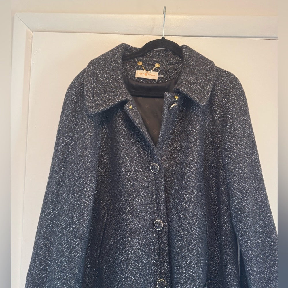 Tory Burch Ivan A Line Wool Coat - Picture 5 of 9